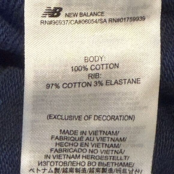 New Balance Navy Small Logo Cotton Hoodie‎ Men’s L Athleisure Streetwear - Picture 5 of 6